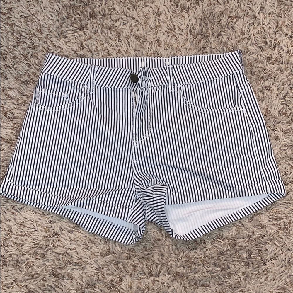 H&M striped jean shorts